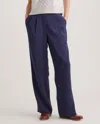 Quince Women's Stretch Crepe Pleated Wide Leg Pants In Navy