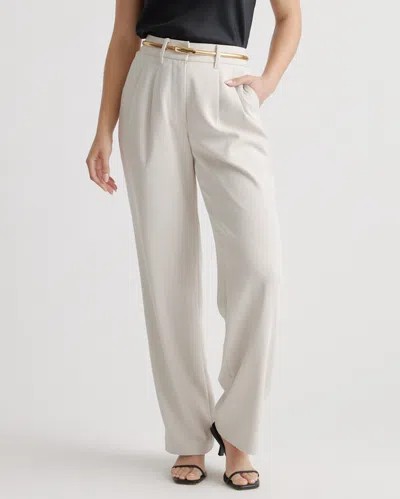 Quince Women's Stretch Crepe Pleated Wide Leg Pants In Sand