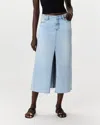 Quince Women's Stretch Denim 5-pocket Midi Skirt In Blue