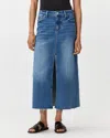 Quince Women's Stretch Denim 5-pocket Midi Skirt In Blue