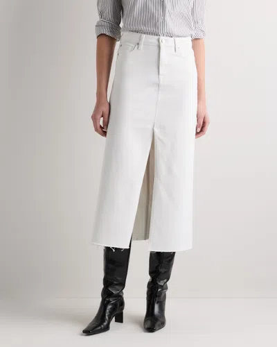Quince Women's Stretch Denim 5-pocket Midi Skirt In White