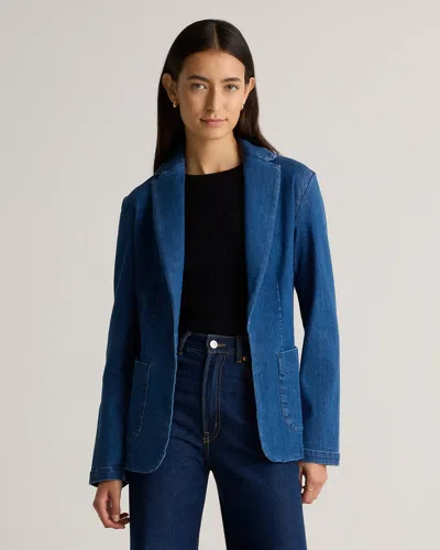 Quince Women's Stretch Denim Blazer In Medium Wash