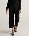 Quince Women's Bella Stretch Patch Pocket Wide Leg Jeans In Black