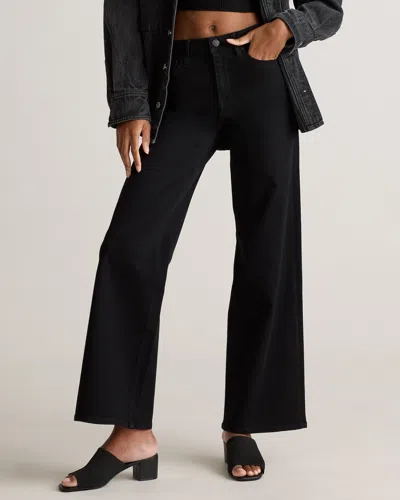 Quince Women's Bella Stretch Wide Leg Jeans In Black