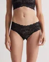 Quince Women's Stretch Lace Cheeky Brief In Black/clay