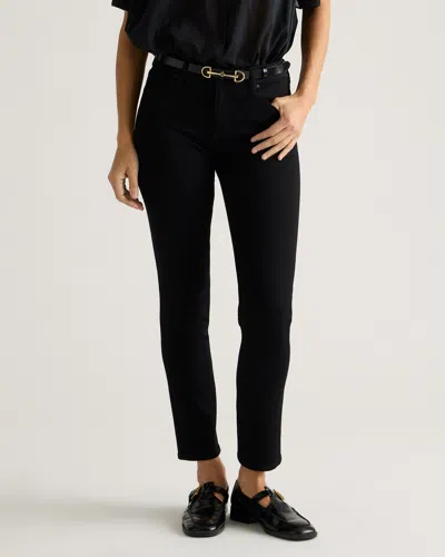 Quince Women's Luna Stretch Slim Straight Jeans In Black