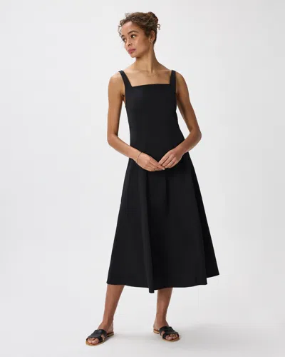 Quince Women's Stretch Twill Fit & Flare Midi Dress In Black