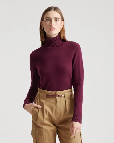 Quince Women's Super Luxe Baby Cashmere Turtleneck Sweater In Burgundy