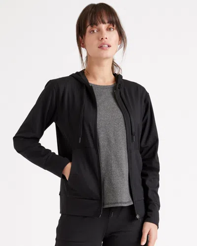 Quince Women's Super Soft Performance Full Zip Hoodie In Black