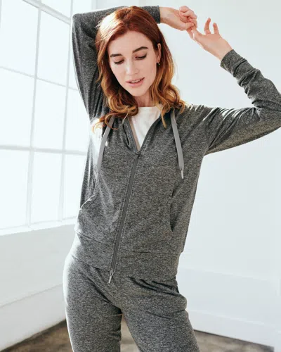 Quince Women's Super Soft Performance Full Zip Hoodie In Heather Grey