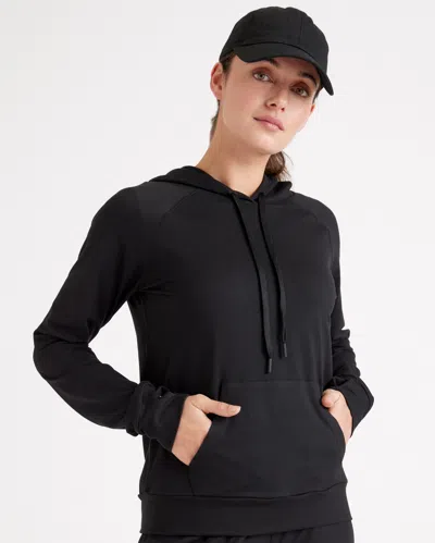Quince Women's Super Soft Performance Pullover Hoodie In Black