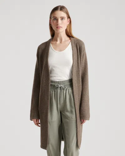 Quince Women's Superfine Merino Wool Sweater Coat In Heather Brown