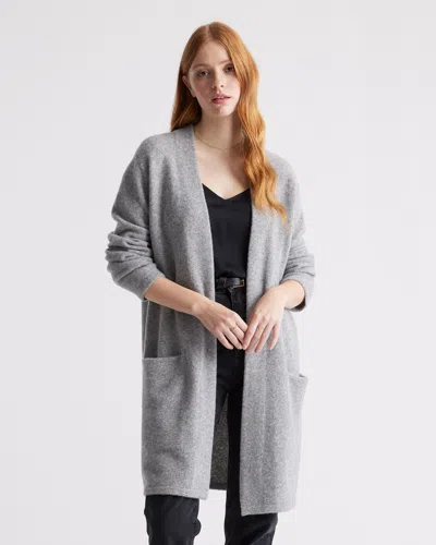 Quince Women's Superfine Merino Wool Sweater Coat In Heather Grey
