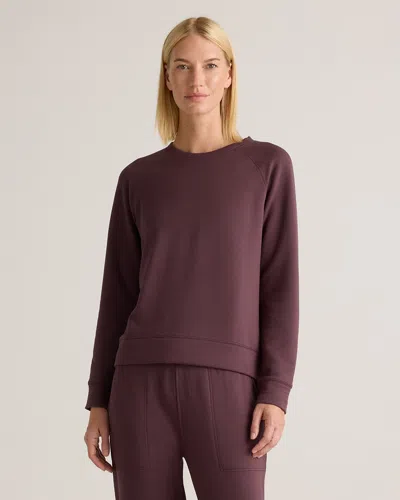 Quince Women's Supersoft Fleece Crew Neck Alpaca Sweater In Dried Fig