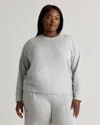 Quince Women's Supersoft Fleece Crew Neck Alpaca Sweater In Heather Grey