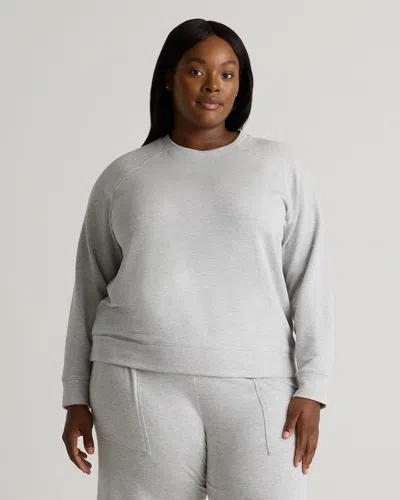 Quince Women's Supersoft Fleece Crew Neck Alpaca Sweater In Heather Grey
