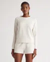 Quince Women's Supersoft Fleece Crew Neck Alpaca Sweater In Off-white