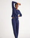 Quince Women's Supersoft Fleece Crew Sweatshirt In Navy