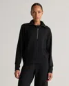 Quince Women's Supersoft Fleece Half Zip In Black