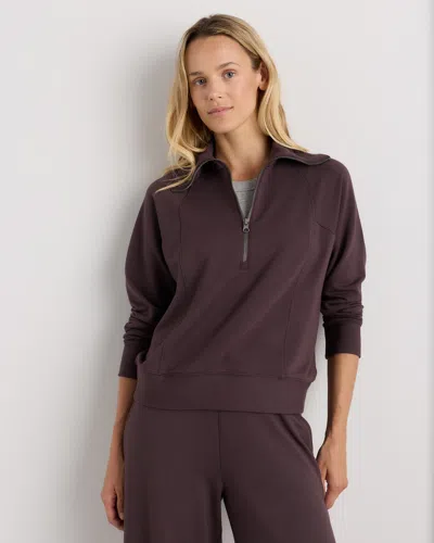 Quince Women's Supersoft Fleece Half Zip In Burgundy
