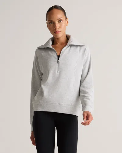 Quince Women's Supersoft Fleece Half Zip In Heather Grey