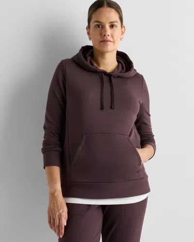 Quince Women's Supersoft Fleece Maternity & Nursing Hoodie In Burgundy