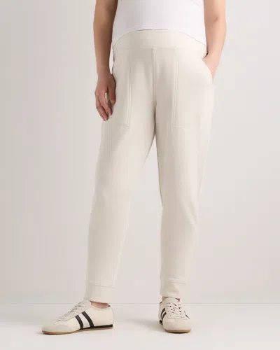 Quince Women's Supersoft Fleece Maternity Joggers In White
