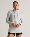 Quince Women's Supersoft Fleece Mock Neck Pullover In Heather Grey