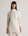 Quince Women's Supersoft Fleece Mock Neck Pullover In Off-white