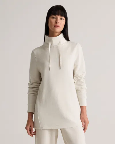 Quince Women's Supersoft Fleece Mock Neck Pullover In Off-white