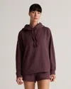 Quince Women's Supersoft Fleece Pullover Hoodie In Dried Fig
