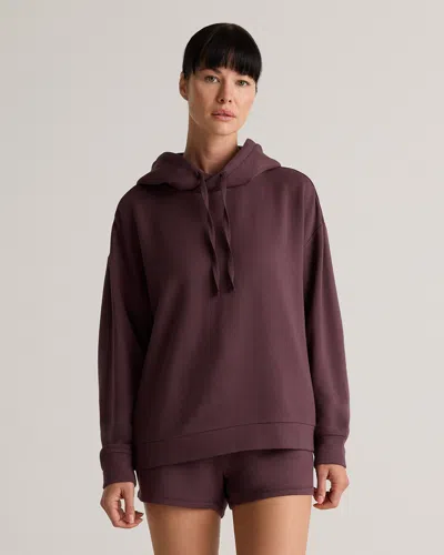 Quince Women's Supersoft Fleece Pullover Hoodie In Dried Fig