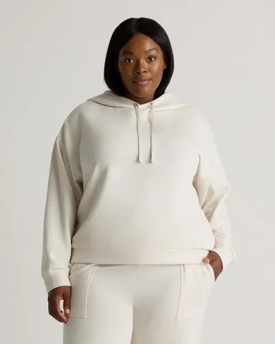 Quince Women's Supersoft Fleece Pullover Hoodie In Off-white