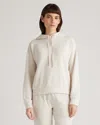 Quince Women's Supersoft Fleece Pullover Hoodie In Off-white