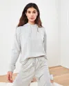 Quince Women's Supersoft Fleece Pullover Hoodie Sweatshirt In Heather Grey