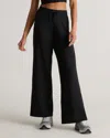 Quince Women's Supersoft Fleece Wide Leg Pants In Black