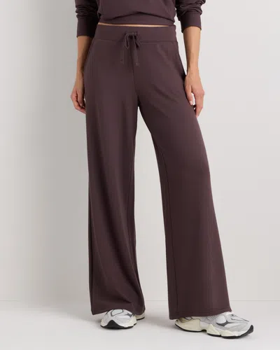 Quince Women's Supersoft Fleece Wide Leg Pants In Brown