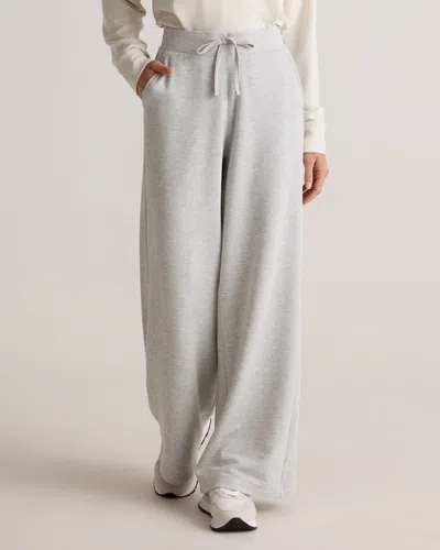 Quince Women's Supersoft Fleece Wide Leg Pants In Heather Grey