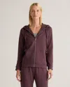 Quince Women's Supersoft Fleece Zip Up Hoodie In Dried Fig
