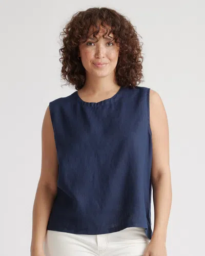 Quince Women's 100% European Linen Tank Top In Deep Navy