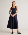 Quince Women's Tencel Cotton Mixed Media Tank Top Dress In Navy