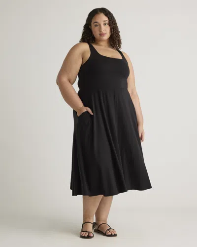 Quince Women's Tencel Jersey Fit & Flare Dress In Black