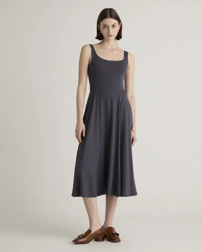 Quince Women's Tencel Jersey Fit & Flare Dress In Carbon Grey