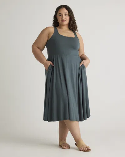 Quince Women's Tencel Jersey Fit & Flare Dress In Dark Olive
