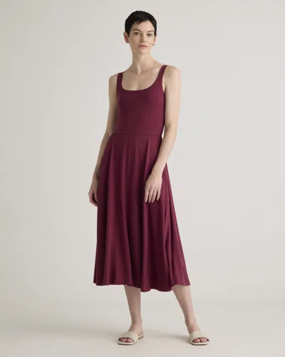 Quince Women's Tencel Jersey Fit & Flare Dress In Wine