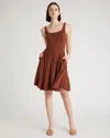Quince Women's Tencel Jersey Fit & Flare Mini Dress In Brown