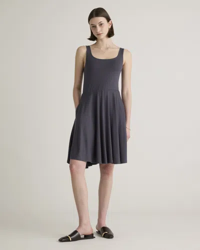 Quince Women's Tencel Jersey Fit & Flare Mini Dress In Carbon Grey