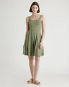 QUINCE WOMEN'S TENCEL JERSEY FIT & FLARE MINI DRESS