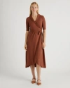 Quince Women's Tencel Jersey Midi Wrap Dress In Brown