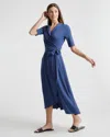 Quince Women's Tencel Jersey Midi Wrap Dress In Navy